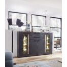 Highboard LOFT-TWO 22 Lack Laminat Graphit-Artisan Eiche