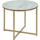 Beistelltisch ALISMA Glas-Metall goldfarben gelb & gold Beistelltisch Wohnzimmer Metall 50 cm 41cm - 50cm