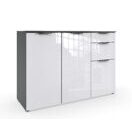 Sideboard MENDOZA Lack Weiss-Graphit