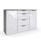 Sideboard MENDOZA Lack Weiss-Graphit