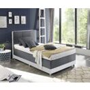 Boxspringbett LUANDA 1 LL 1115 ultra white-Como 11 anthrazit