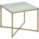 Beistelltisch ALISMA Glas-Metall goldfarben gelb & gold Beistelltisch Wohnzimmer Metall quadratisch 50 cm 41cm - 50cm