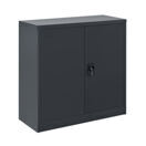 Aktenschrank Ancona 90x40x90 cm mit 3 Ablagefächern und Zylinderschloss Metall Dunkelgrau