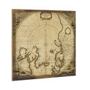 Wandbild 60x60cm GERAHMT Nordpol Karte Landkarte Atlas Map Weltkarte