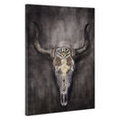 Wandbild 80x60cm Stier Silberleinwand