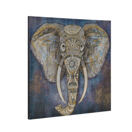 Wandbild 80x80cm Elefant Silberleinwand