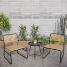 Bistroset Brienza 3-tlg. Polyrattan Beige