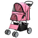 Hundewagen Niceville mit Regenschutz und Tasche 100x38x80 cm Pink