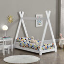 Kinderbett Onejda in Tipi-Design Weiss 70x140 cm