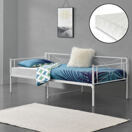 Metallbett Alvesta 90x200 cm mit Kaltschaummatratze Weiss