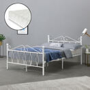 Metallbett Apolda 140x200 cm Jugendbett mit Kaltschaummatratze bis 300kg Weiss