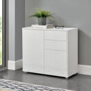 Sideboard Paarl 74x79x36 cm mt 2 Schubladen und 2 Schranktüren Weiss hochglanz