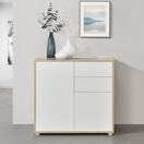 Sideboard Paarl 74x79x36 cm mit 2 Schubladen und 2 Schranktüren Eiche/Weiss