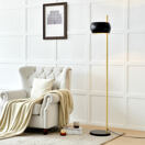 Stehlampe Luton Schwarz/Gold