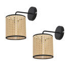 Wandleuchte Southend 2er Set Rattan-Optik