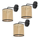 Wandleuchte Southend 3er Set Rattan-Optik