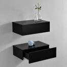 Wandregal Oslo 2er Set 46x30x15cm Schwarz Hochglanz