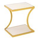 Beistelltisch eckig 40 x 45 cm Eden Metall gold und Emaille