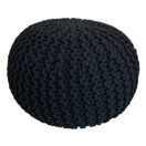 Pouf 55 cm Grobstrick Optik extrahoch 37 cm anthrazit schwarz