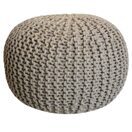 Pouf 55 cm Grobstrick Optik extrahoch 37 cm beige