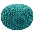 Pouf 55 cm Grobstrick Optik extrahoch 37 cm grün