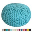 Pouf 55 cm Grobstrick Optik extrahoch 37 cm mint