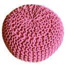 Pouf 55 cm Grobstrick Optik extrahoch 37 cm pink