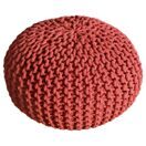 Pouf 45 cm Sitzpouf Grobstrick Optik Höhe 30 cm terracotta