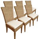 Esszimmerstühle Cardine Rattan capuccino mit Sitzkissen - 6er Set