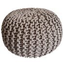 Pouf 45 cm Sitzpouf Grobstrick Optik Höhe 30 cm beige