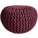 Pouf 45 cm Sitzpouf Grobstrick Optik Höhe 30 cm bordeaux