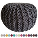 Pouf 45 cm Sitzpouf Grobstrick Optik Höhe 30 cm dunkelgrau - schiefer