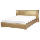 Wasserbett Leder gold 160 x 200 cm PARIS