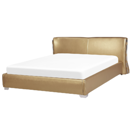 Lederbett gold Lattenrost 180 x 200 cm PARIS