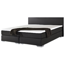 Boxspringbett Polsterbezug Leinenoptik schwarz 180 x 200 cm PRESIDENT