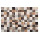 Teppich Kuhfell braun-beige-grau 160 x 230 cm Patchwork Kurzflor SOKE