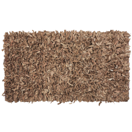 Teppich Leder beige 80 x 150 cm Shaggy MUT