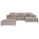 5-Sitzer Ecksofa beige rechtsseitig mit Ottomane OSLO