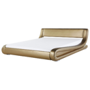 Lederbett gold Lattenrost 180 x 200 cm AVIGNON