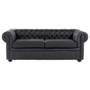 Sofa Leder schwarz CHESTERFIELD