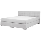 Boxspringbett Polsterbezug Leinenoptik hellgrau 180 x 200 cm ADMIRAL