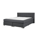 Boxspringbett Polsterbezug Leinenoptik grau 160 x 200 cm ADMIRAL