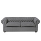 Sofa Leder grau CHESTERFIELD