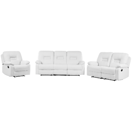 Sofa Set Kunstleder weiss 6-Sitzer verstellbar BERGEN