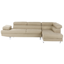 5-Sitzer Ecksofa beige / silber NORREA