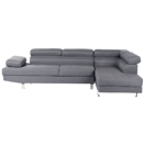 5-Sitzer Ecksofa grau / silber NORREA