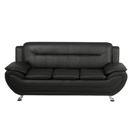 3-Sitzer Sofa Kunstleder schwarz LEIRA