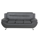 3-Sitzer Sofa Kunstleder grau LEIRA