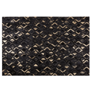 Teppich Kuhfell schwarz-gold 160 x 230 cm ZickZack-Muster Kurzflor DEVELI