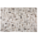 Teppich Leder grau-beige 160 x 230 cm Patchwork Kurzflor KORFEZ